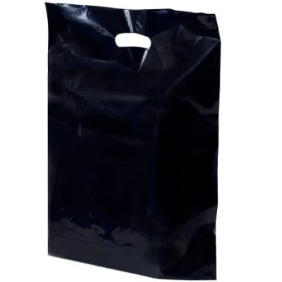 Image of Black Plastic Carrier Bags 38cm x 46cm + 7cm (1 BOX 100 BAGS)