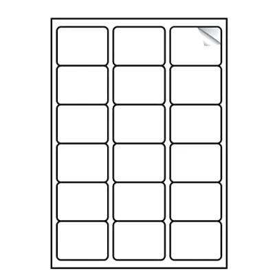 Image of Address Labels Self Adhesive Mailing for Postage Inkjet Laser Printers Printable A4 Sticky Sheet (18 Per Sheet, 25)