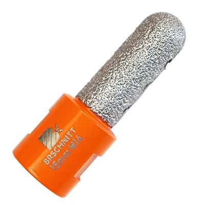 Image of Diamond Finger Milling Bits,BRSCHNITT 15mm Dry Core Drill Bit with M14 thread for Enlarging Shaping Existing Holes of Porcelain Tile Ceramic Marble Granite Countertop