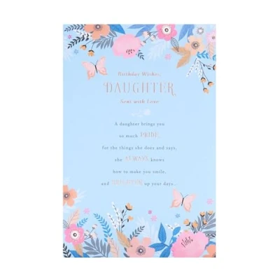 Image of UK Greetings Birthday Card for Daughter Floral Loving Design Thinking of You Range