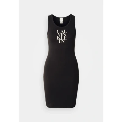 Image of Calvin Klein Jeans TANK Dress Jersey dress, Women&#039;s, Size: XS, Black