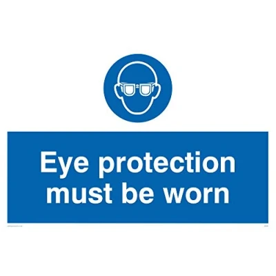 Image of Viking Signs MP281 A4L V &quot;Eye Protection Must Be Worn&quot; Sign, Vinyl, 200 mm H x 300 W