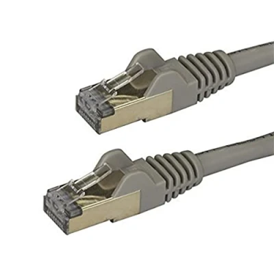Image of StarTech.com 2 m CAT6a Ethernet Cable 10 Gigabit Shielded Snagless RJ45 100W PoE Patch Cord 10GbE STP Category 6a Network w/Strain Relief Grey Fluke Tested UL/TIA Certified (6ASPAT2MGR)