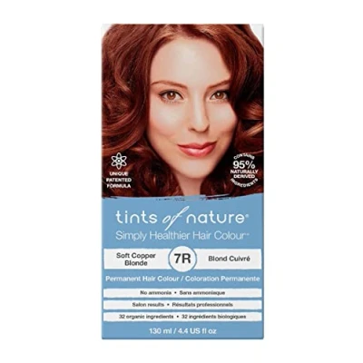 Image of Tints of Nature 7R Soft Copper Blonde Permanent Hair Dye, Nourishes and Covers Greys, Ammonia Free, 130ml