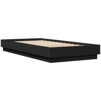 Image of vidaXL Bed Frame without Mattress with LED Lights Black 100x200 cm