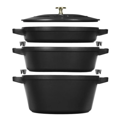 Image of STAUB 40508 386 0 3 piece Cookware Set Black