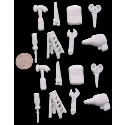 Image of 16 x Edible 3D Tool Set icing toppers, cake cupcakes decorations (Bespoke Colour)