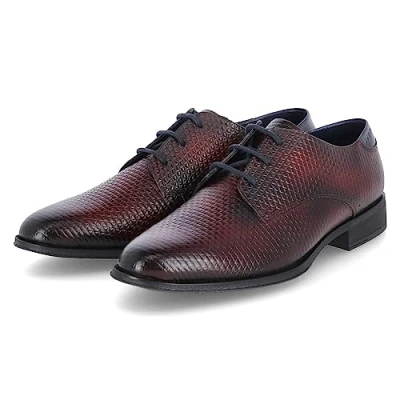 Image of bugatti Men&#039;s Zavinio Lace up, Dunkelrot, 6.5 UK