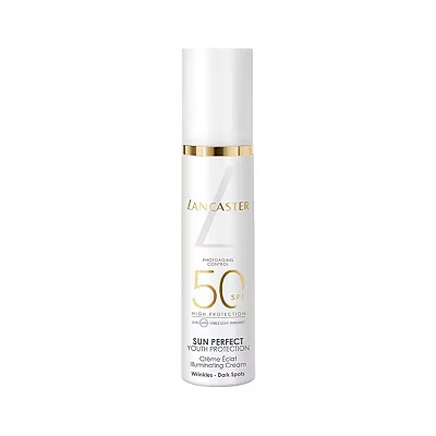 Image of Lancaster Sun Perfect Illuminating Cream SPF50, 50ml Broad Spectrum Protection Anti Ageing Technology Improve Skin Hydration and Texture Vegan Formula