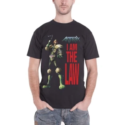 Image of Anthrax Men&#039;s I am The Law T Shirt, Black, Large