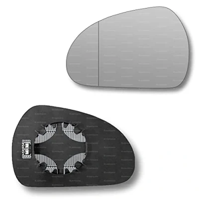 Image of Less4spares Replacement Wing Mirror Glass Left Compatible with Peugeot 207 2006 2012 CLIP ON Passnager Near Side N/S Heated Blind Spot