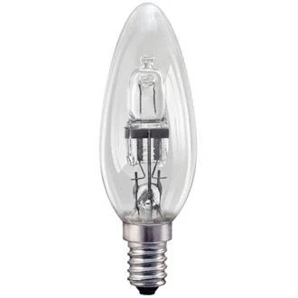 Image of 10 x 18W = 25W Equivalent SES E14 Small Screw Cap Clear Low Energy Saving Halogen Candle Lamps