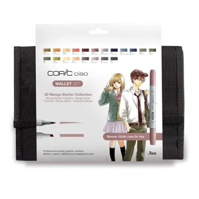 Image of COPIC Ciao Coloured Marker Pen Wallet of 20 Love, for Art &amp; Crafts, Colouring, Graphics, Highlighter, Design, Anime, Professional Beginners, Supplies Colouring Books