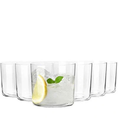 Image of Krosno Clear Water Drinking Glasses Set of 6 350 ML Mixology Collection Tumbler, Whiskey Glasses, Dessert Home &amp; Bar Gift Tumblers Crystal Glassware