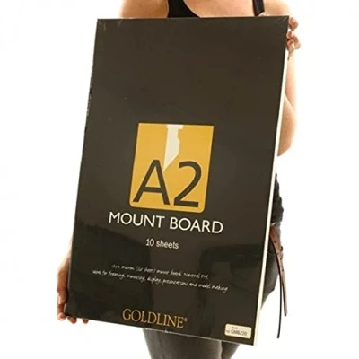 Image of Clairefontaine Ref GMB2/ASTDZ Goldline Mount Board (Pack of 10) A2 Sized, Acid Free, pH Neutral, 1.25mm Thick, 750gsm Assorted Dark Colours Suitable for Model Making &amp; Framing