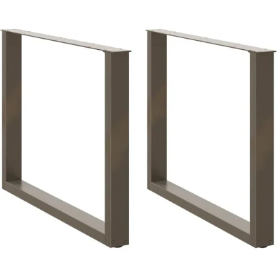 Image of vidaXL Dining Table Legs U Shaped 2 pcs Natural Steel 100x(72 73) cm