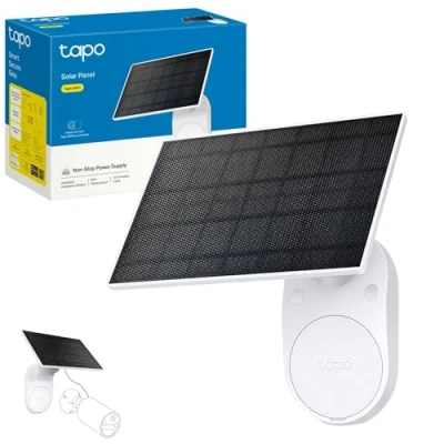 Image of Tapo Solar Panel, Flexibly Installed and Angle Adjustment, High Efficiency 45min Charging for Full Day Usage, IP65 Weatherproof, Works with All Battery powered cameras (Tapo A201)