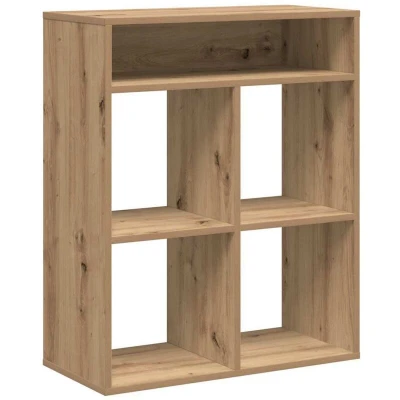 Image of vidaXL book cabinet bookshelf display storage unit, artisan oak engineered wood, freestanding design for home/office decor, 66 x 31 80 cm
