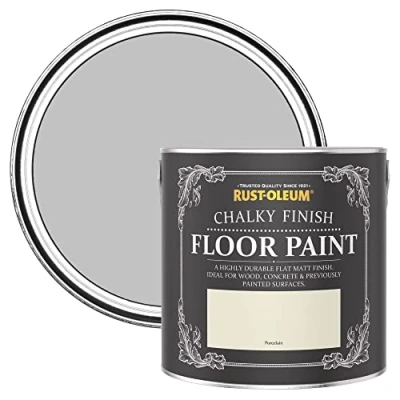 Image of Rust Oleum White Scratch Resistant Floor Paint in Matt Finish Porcelain 2.5L