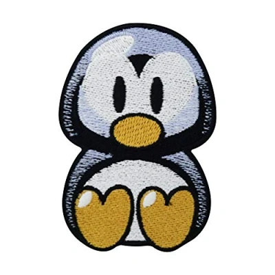 Image of Cute Baby Penguin Iron on Patch Ice Animals Embroidery Patch, Snow ironable Penguins Badges Finally Home