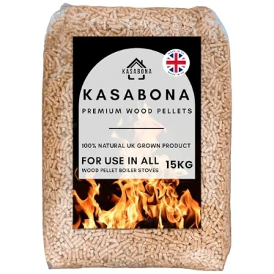 Image of Kasabona 15kg Premium Wood Pellets QuickFire Heating Fuel for Biomass Stoves 100% Natural Softwood Odorless &amp; Chemical Free EN PlusA1 Certified Sustainable (15KG)