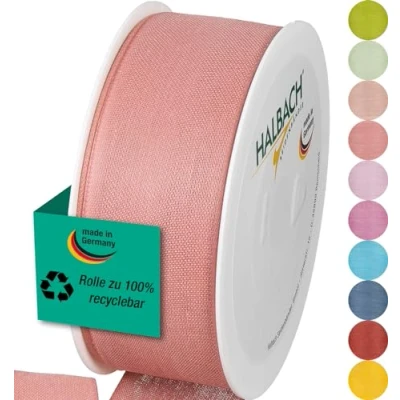 Image of Halbach Seidenbänder Gift Ribbon Width 40 mm Length 25 m Made in Germany Ribbons a Variety of Colours and Widths Perfect for Packaging Decorating, Colour: Pink