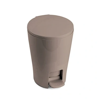 Image of Tatay Diabolo Bathroom Bin, Polypropylene, Mink, One Size