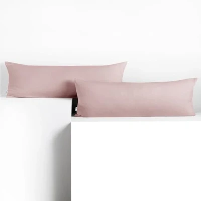 Image of DecoKing 2 cushion covers 40 x 200 cm cotton zip lavender amber