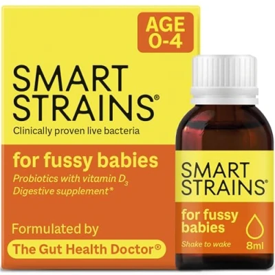 Image of SMART STRAINS Baby Drops Clinically Proven Live Bacteria for Babies, Formulated by The Gut Health Doctor PhD in Probiotics 1 Billion Bacterial Cultures &amp; Vitamin D3 Immune Support 28 Doses