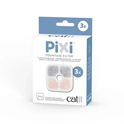 Image of Catit PIXI Cat Drinking Fountain Filter, Triple Action Water 6 Pack, White