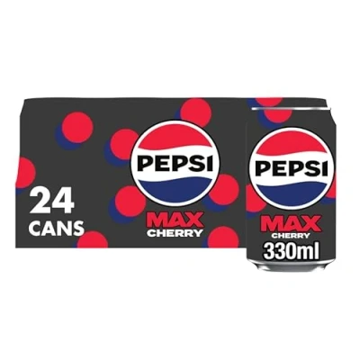 Image of Pepsi Max Cherry No Sugar Cola Cans 24 x 330ml