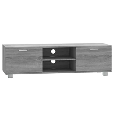 Image of vidaXL TV cabinet 140x40 5x35 cm carved wood gray sonoma oak