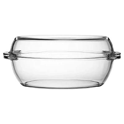 Image of 2.5 Litre Borcam Oval Casserole Oven Dish with Glass Lid