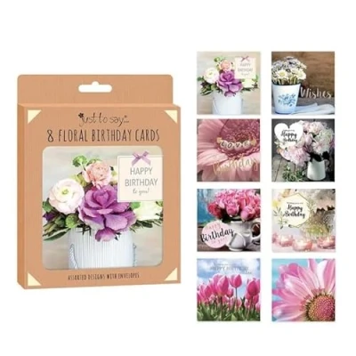 Image of Box of 8 Greeting Cards Birthdays Various Ages, Mixed Occasions, Thank you