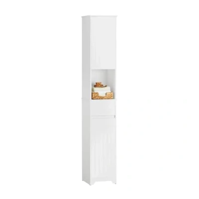 Image of SoBuy BZR109 W, Bathroom Tall Cabinet Cupboard Storage with 2 Doors and 1 Drawer, W30 x D30 H170cm