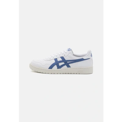 Image of Asics Sportstyle Japan Unisex Trainers, Size: 3, White/blueberry Imitation leather/ textile