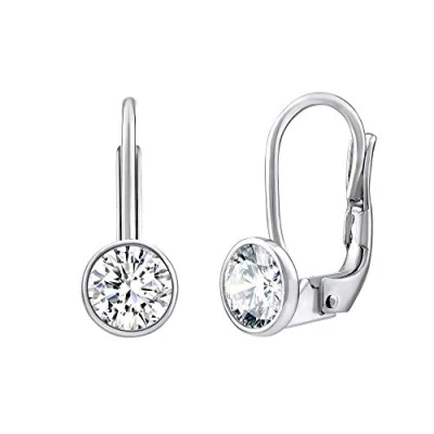 Image of SILVEGO SILVEGO70605W Women 925 Sterling Silver Earrings with Clear Swarovski® Zirconia