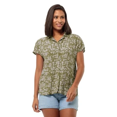 Image of Jack Wolfskin Women&#039;s Sommerwiese Shirt W Blouse, Leaves Bay Leaf, S