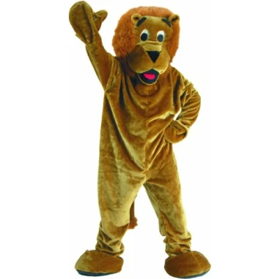 Image of Dress Up America Deluxe Plush Roaring Lion Mascot Costume For Adults, Brown, Adults One Size (Waist 60 Inch, Height 75 Inch)