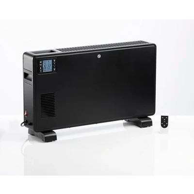 Image of Daewoo 2300W Convector Heater, Remote And Panel Control, LCD Display, Turbo Fan, Timer Adjustable Thermostat, ⁰F ⁰C Wide Temperature Range, Carry Handles For Portability, Black
