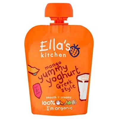 Image of Ella&#039;s Kitchen Organic Mango Yummy Yoghurt Greek Style 6mth+ (90g) Pack of 2