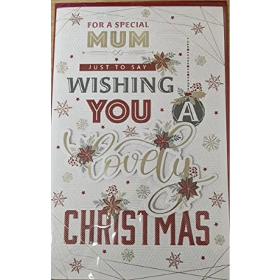 Image of Mum Christmas Card Wishes To A Very Special Traditional Tree Extra Large 8 Pages by Prelude