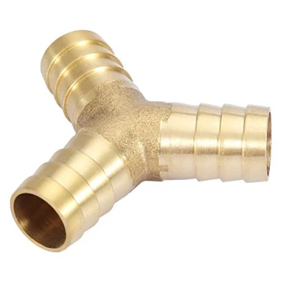 Image of Garosa Barbed Hose Fittings Brass Y Shaped 3 Way Connector Joiner Air Water Gas OD 6/8/10/12/14/16mm(16MM),Fastener