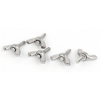 Image of sourcingmap M3 x 10mm Thread 304 Stainless Steel Wing Bolt Butterfly Screw Silver Tone 5pcs