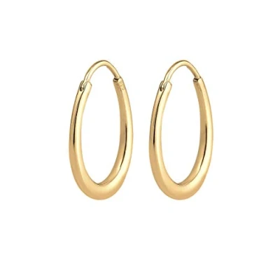 Image of Elli Earrings Women Creole Oval Elegant Basic in 925 Sterling Silver
