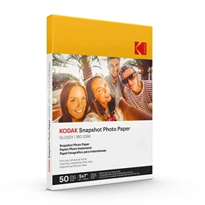 Image of KODAK Photo Paper Gloss 5 X 7 SNAPSHOT 50 count, 48lb 180 g/m 2 8.5MIL (41307) White