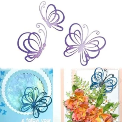 Image of 3pcs/Set Butterflies Metal Die Cuts,Wedding Spring Flower Butterfly Invitation Card Cutting Dies Cut Stencils DIY Scrapbooking Decorative Embossing Paper Making