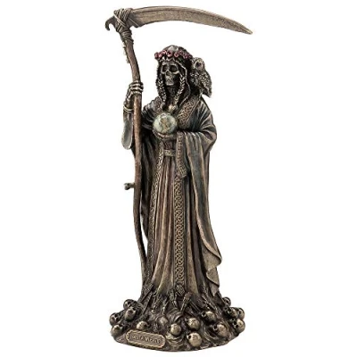 Image of Veronese Design Santa Muerte Antique Bronze Finish Grim Reaper Statue