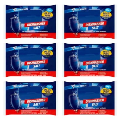 Image of 6 x 2kg Dishwasher Salt for Dishwashers and Water Softeners
