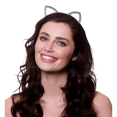 Image of Wicked Costumes Diamante Cat Ears Adult Fancy Dress Accessory